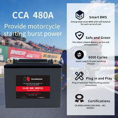 12.8V·CCA 480A ·8Ah LiFeP04 Battery Motorcycle Battery