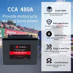12.8V·CCA 480A ·8Ah LiFeP04 Battery Motorcycle Battery