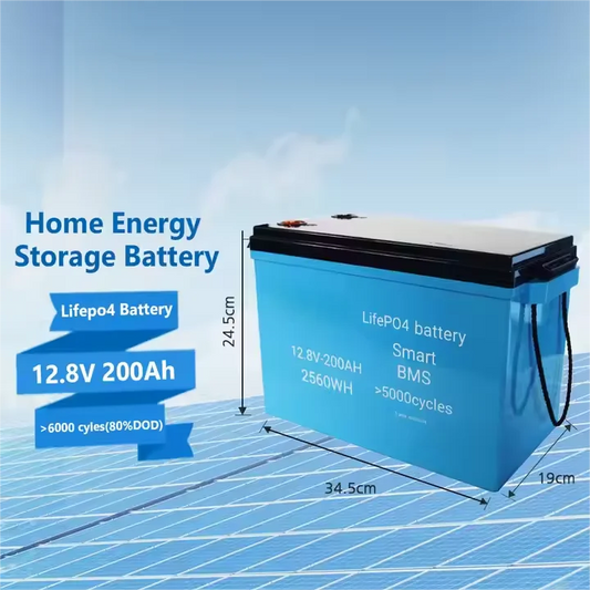 Factory Direct Supply Solar Battery Pack 12.8V 4S1P 200AH 2.56KWH EU Warehouse Stackable Phosphate Home Energy Storage LiFePO4