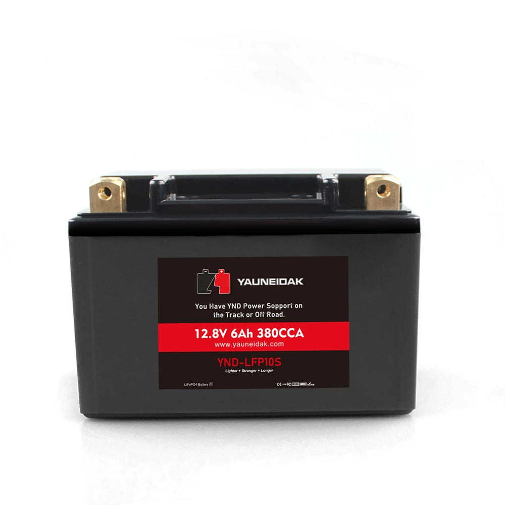 Motorbike 12.8V 6Ah LiFePO4 Lithium Battery with 380CCA Re-start Function for Motorcycles