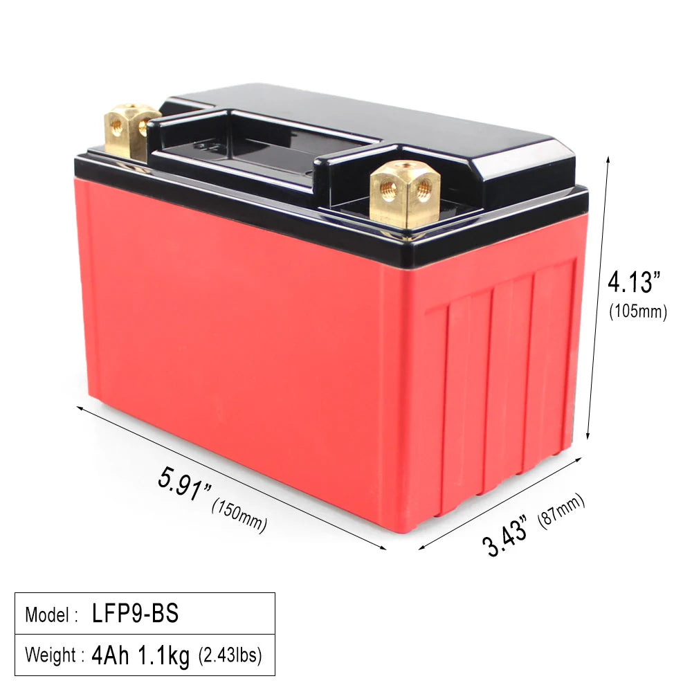 Custom Motorcycle Lithium Ion 12.8V 280CCA 4Ah Starting Battery Lifepo4 with 2 Year Warranty Wholesale