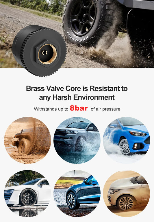 4 Wheel Suitable Solar-powered Wireless Tire Pressure Detector Car Tire Pressure Tpms Built-in Detector Tpms Sensor Universal