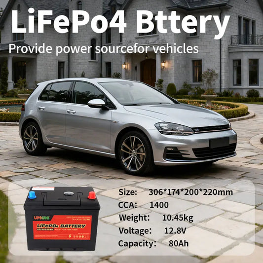 12V 80Ah/100Ah LiFePO4 Car Start Battery CCA1400 Built-in BMS for Automotive Boat Engine Starter Car Boat Yacht Stock Pack