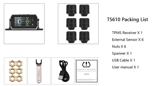 Source Factory Sales Truck Solar Tire Pressure Monitoring System TPMS 6 Wheel Truck Tire Pressure Teste
