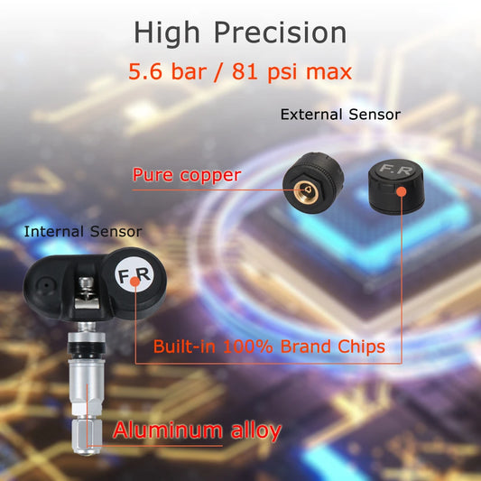 High-precision Solar-powered External Windshield Mounted Truck Tire Pressure Detection Sensor Launch Tpms Sensor