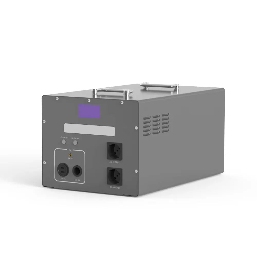 Portable 1Kw 1.3Kwh 2KW Lifepo4 Solar Power Station MPPT Controller Flashlight for Outdoor Camping Picnics Works Car Battery