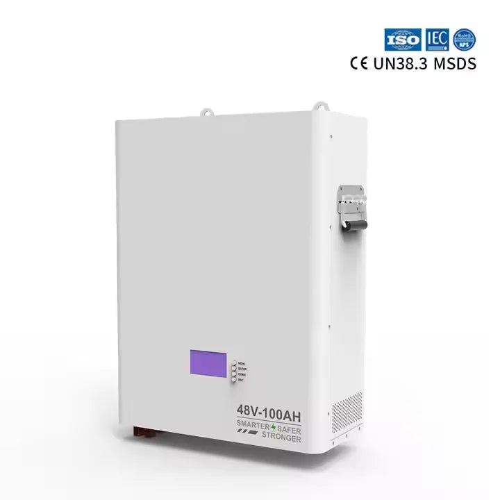 Wall Mounted Split Hybrid Grid 48V100AH Lithium Battery Lifepo4 5KWH Digital Display Household