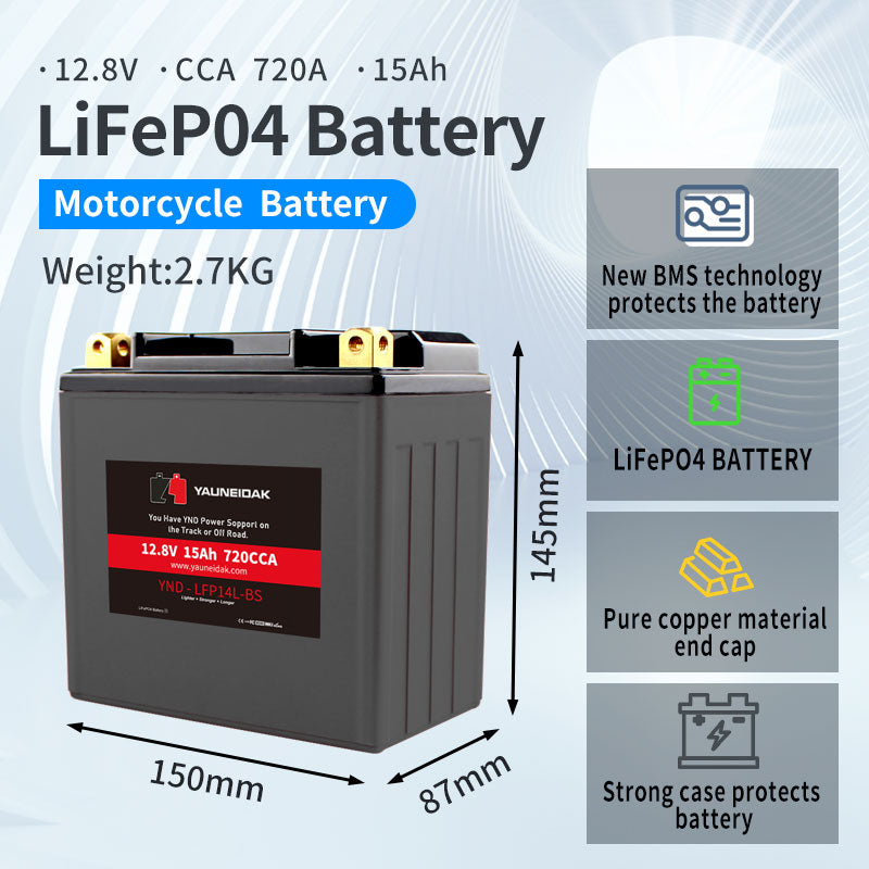 12.8V·CCA 720A ·15AhLiFeP04 Battery Motorcycle Battery