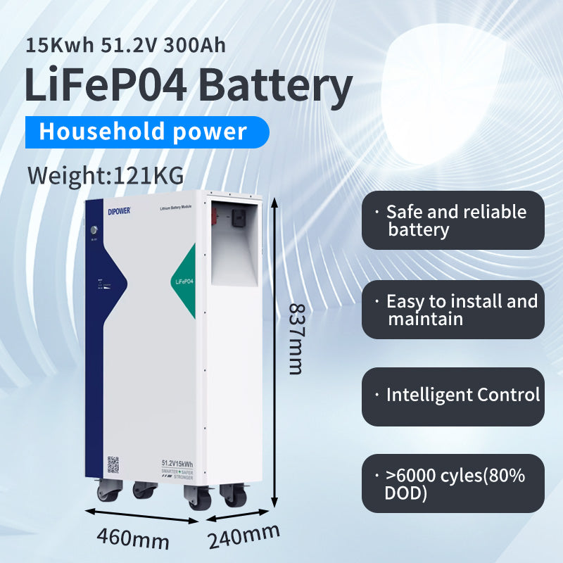51.2V 300Ah LiFePo4 Solar Energy Storage System Energy Solutions Lithium Battery 15kWh