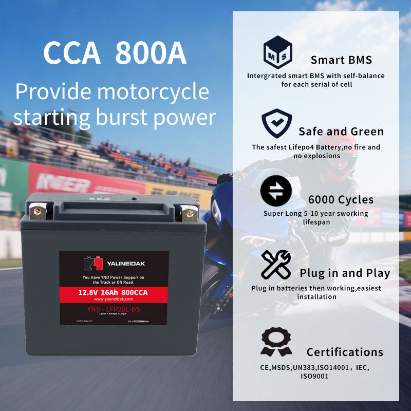 12.8V·CCA 800A ·16Ah LiFeP04 Battery Motorcycle Battery
