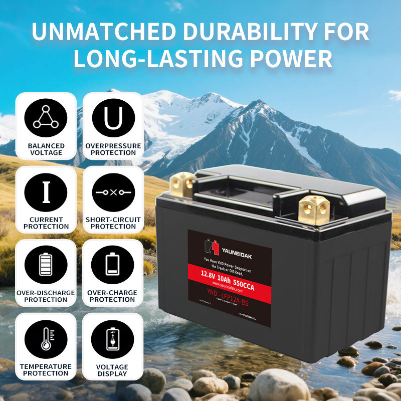 12.8V·CCA 550A ·10Ah LiFeP04 Battery Motorcycle Battery