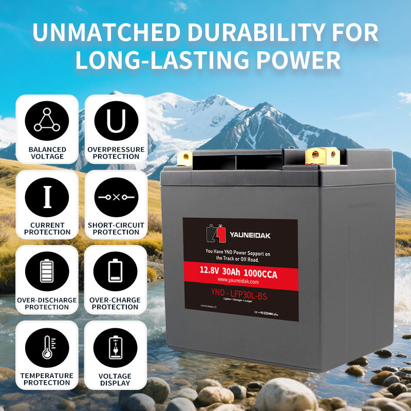 12.8V·CCA 1000A 30Ah LiFeP04 Battery Motorcycle Battery