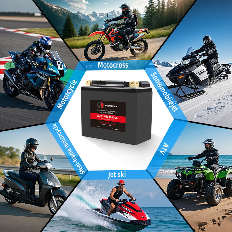12.8V·CCA 480A ·8Ah LiFeP04 Battery Motorcycle Battery
