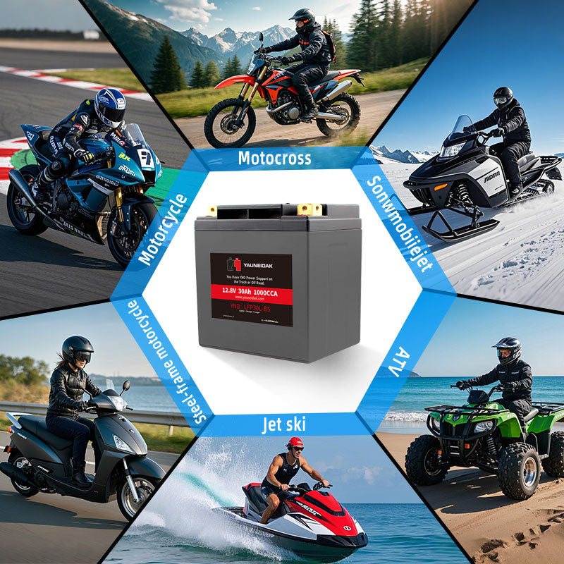 12.8V·CCA 1000A 30Ah LiFeP04 Battery Motorcycle Battery