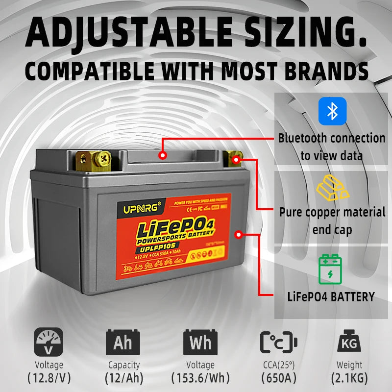 Customized 12V 12.8V 12Ah LiFePO4 Lithium-Ion Battery Pack Factory Auto LFP12-8S for Automotive Use