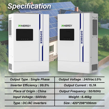 IP21 3KW 3.6KW Off-Grid Solar Inverter with Single Phase Output Mttp Solar Charge Controller