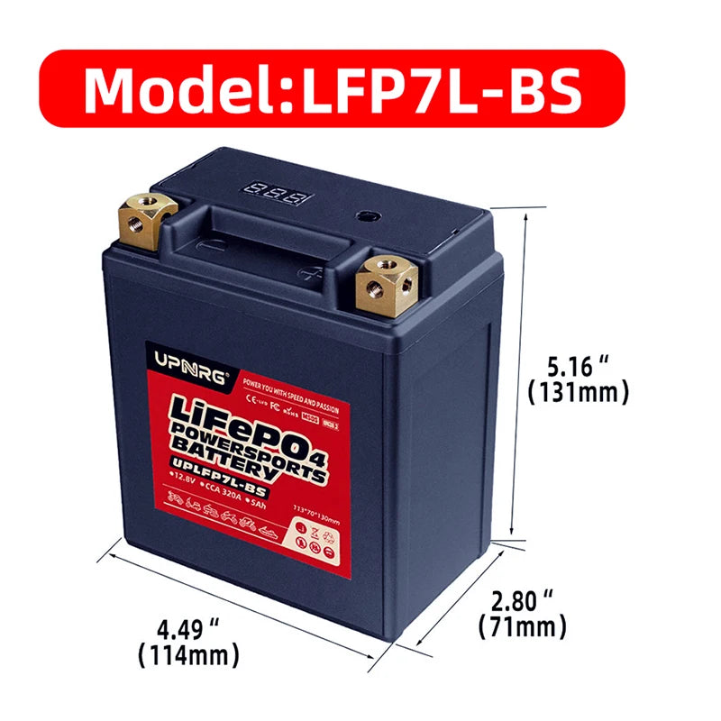 Deep Cycle 7L-BS Motorcycle Starter Battery Box 12.8V 5Ah 320 Cca 7L-BS Lithium Ion Pack for Motorbike