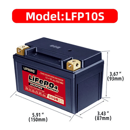 Yauneidak Superb Quality 12A-BS 12.8V 10S 6AH Motorcycle Lithium Ion Battery Pack Lead Acid Replacement 3000 Cycles 380CCA