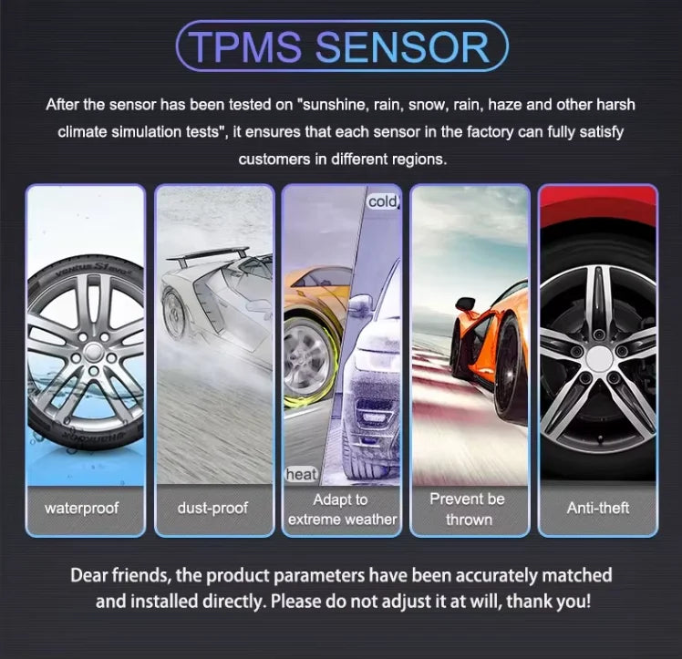 Bluetooth APP Tire Pressure Monitoring System TPMS External Cap Sensors Motorcycle Car