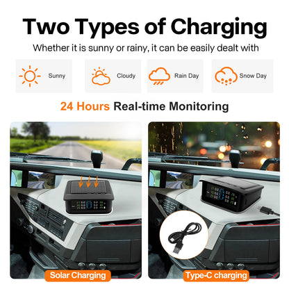TY35-4-wheel or 6-wheel External TPMS Bottom with Ambient Lighting  Colorful and Timely Warnings Tire Pressure Monitoring System