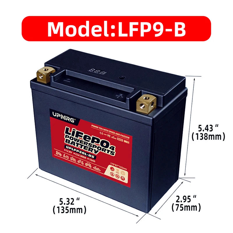 UPNRG LFP9-BS Best Seller 530CCA Powersport Starting Lithium Battery for TV Motorcycle Scooter Snowmobile UTV