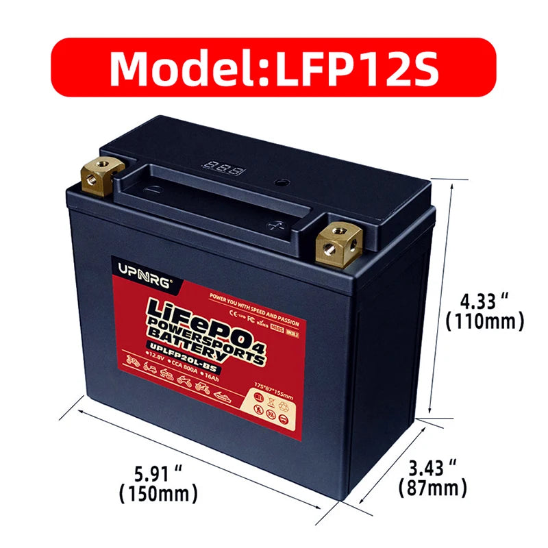 12.8V 10Ah LiFePO4 Lithium-Ion Battery Pack Deep Cycle Starting Battery with BMS (CCA550)