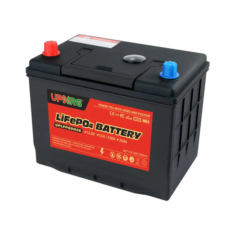 Yauneidak Maintenance Free 12V 70Ah Start Stop Auto Battery with 1100CCA and 4000 Cycles Lifepo4 Battery