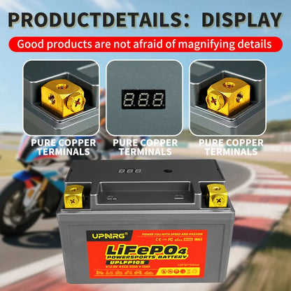 Yauneidak LFP9-B 12.8V 4Ah 280CCA LiFePo Rechargeable Motorcycle Battery High Performance Lithium Ion Battery Pack