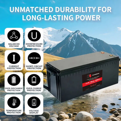 UPNRG 12V 100Ah LiFePO4 Deep Cycle Lithium Battery for Marine Solar RV Boat Use