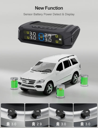 Factory Sales Solar-Powered Wireless Tire Pressure Detector Universal  Truck TPMS Sensor ABS Material External TPMS Sensor