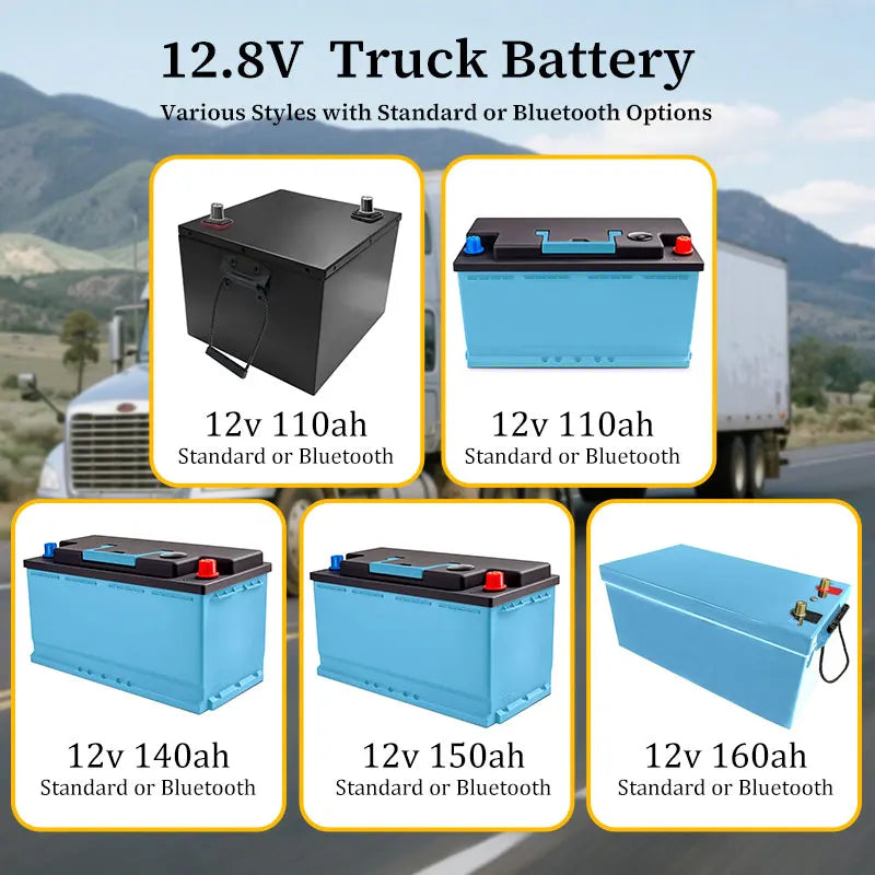 12.8V 110Ah/140Ah/150Ah/160Ah Solid State Battery for Electric Truck Start Parking Air Conditioning & RV 1500CCA IP67 Protection