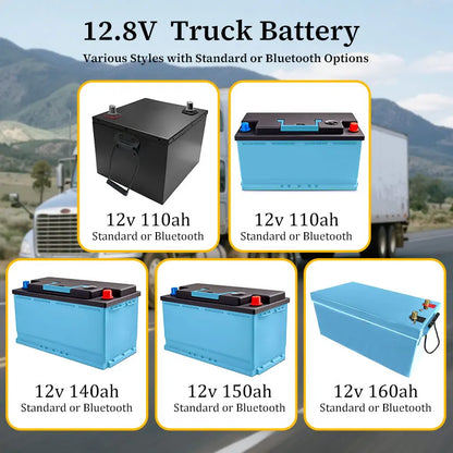 12.8V 110Ah/140Ah/150Ah/160Ah Solid State Battery for Electric Truck Start Parking Air Conditioning & RV 1500CCA IP67 Protection