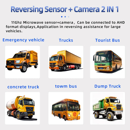 11Ghz radar Ai Camera Truck Waterproof Blind Spot Monitoring Truck Anti-collision Visual Reversing radar Image