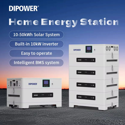 All-In-One 20kWh Home Energy Storage System Lithium Ion Batteries CAN Communication Port Stackable Inverter for Home Use Solar