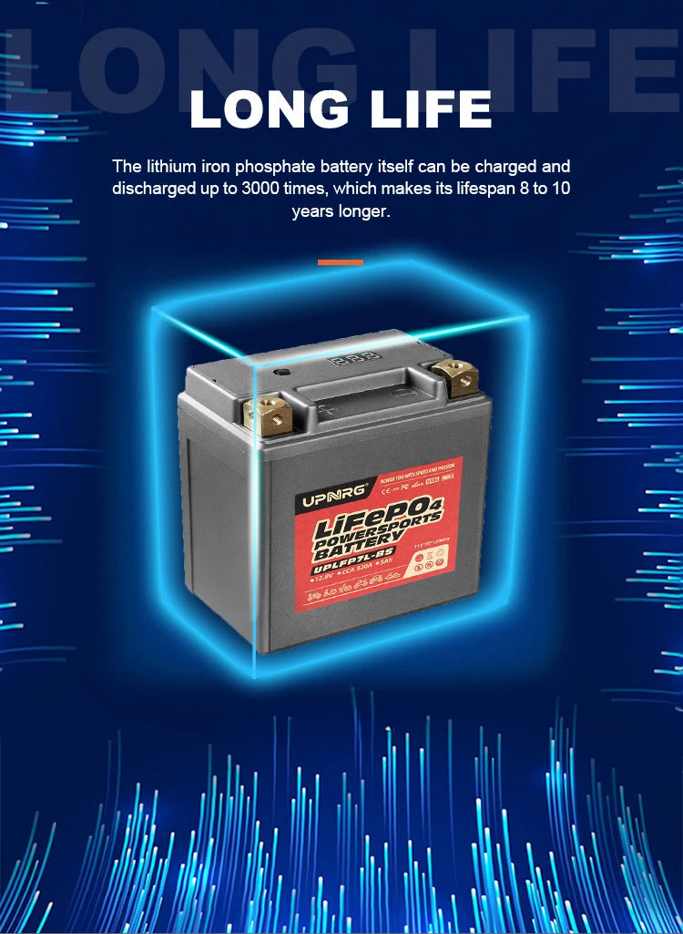 High Capacity Long Life PO4 12.8v 6Ah LFP7B-4 With CCA350 Motorcycle Lithium Battery