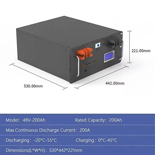 Rack-Mounted 25.6V 100AH 51.2V Solar Lithium Ion Battery Hybrid Grid Connection Lifepo4 for Data Center Computer Telecom Base