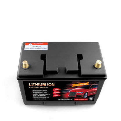 95D31L/R 1300CCA Dual Purpose 100Ah 12.8V Lithium Ion Battery Pack for RV/Solar System/Yacht/Golf Carts Storage Car 100%