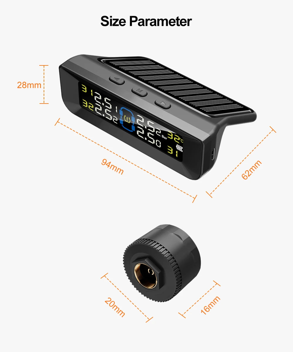 Real-Time On-Board Wireless Receiver Tire Pressure Monitor External Sensor for Efficient Detection of Tire Pressure Gauges