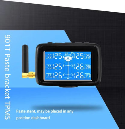 Truck Tpms Tire Pressure Monitoring System Display of Temperature and Pressure 6 Internal Sensors Auto Tire Alarm System