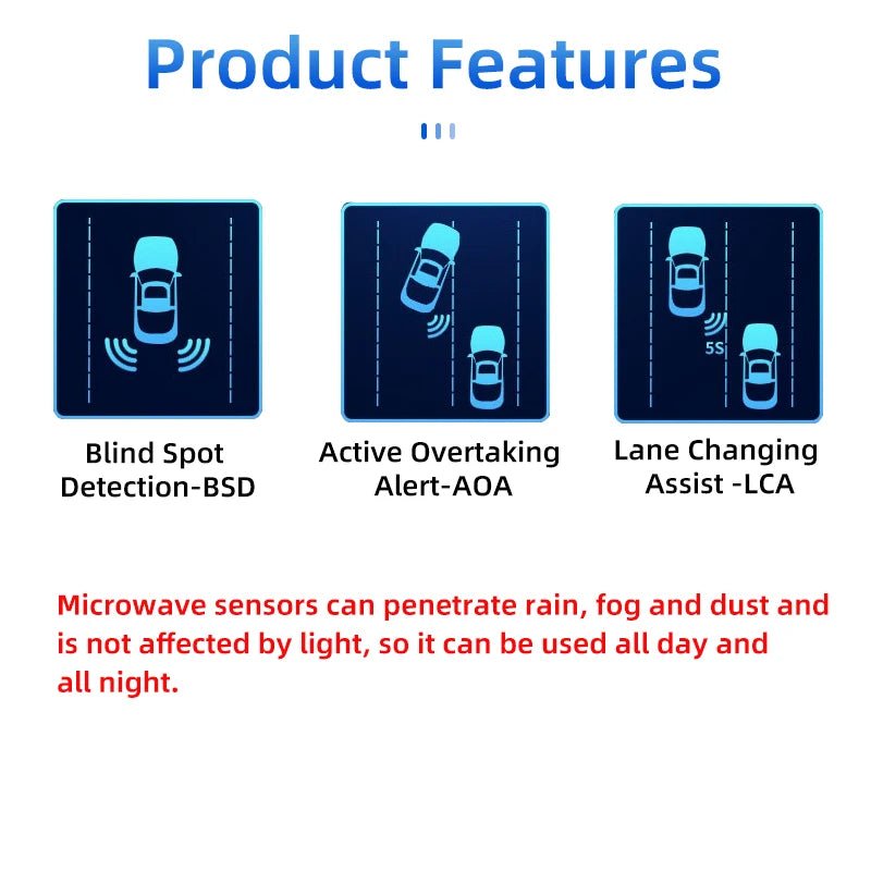 MT-04 Motorcycle 77Ghz Single radar BSD System with Warning Lamp