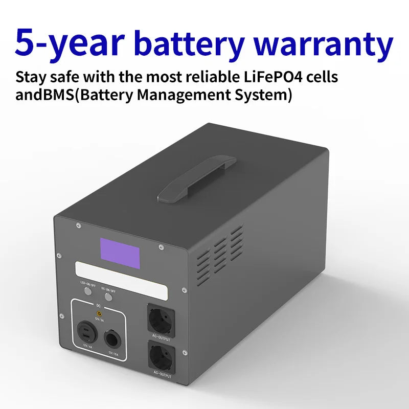 Portable 1Kw 1.3Kwh 2KW Lifepo4 Solar Power Station MPPT Controller Flashlight for Outdoor Camping Picnics Works Car Battery