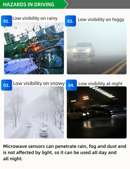 MT-04 Motorcycle 77Ghz Single radar BSD System with Warning Lamp