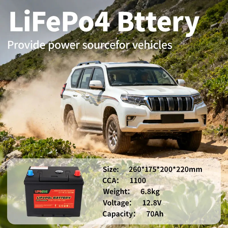 Yauneidak Maintenance Free 12V 70Ah Start Stop Auto Battery with 1100CCA and 4000 Cycles Lifepo4 Battery