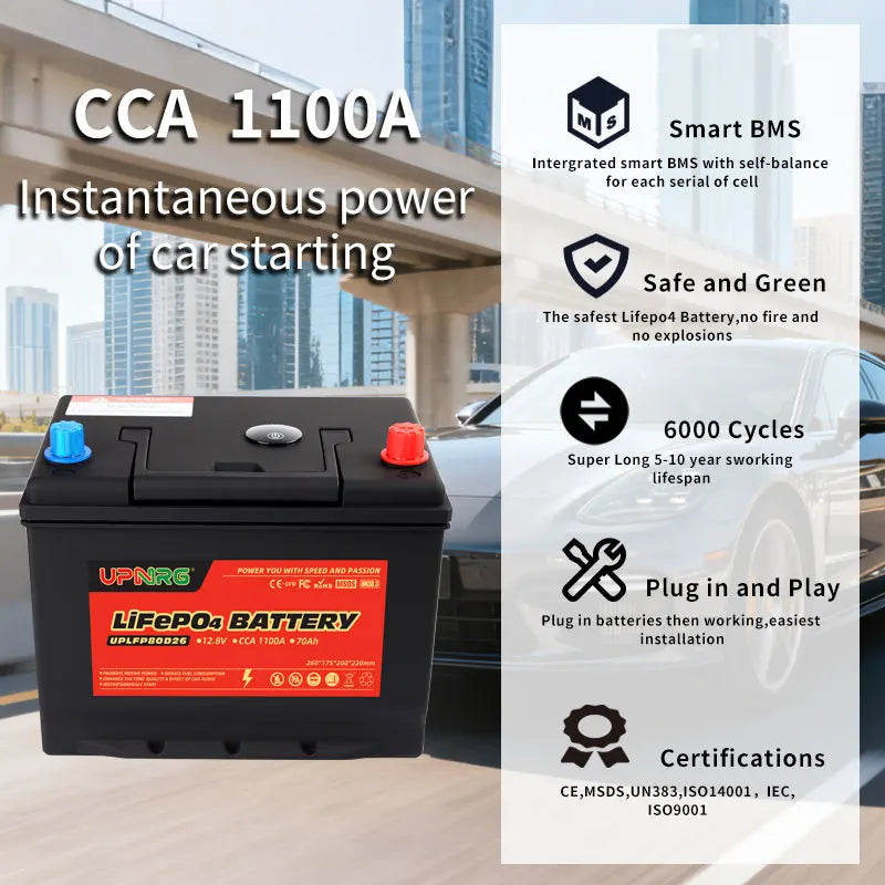 12.8V 40Ah 60Ah 70Ah 80Ah 100Ah Start-stop LiFePO4 Battery Pack Lithium Ion Phosphate Battery