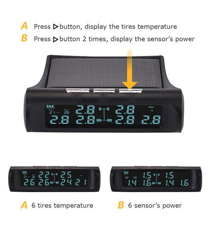 TS620 433.92MHz 6 Wheel Tpms Suitable for Truck Trailer Tire Pressure Monitoring Wireless Data Transmission Tire Gauges