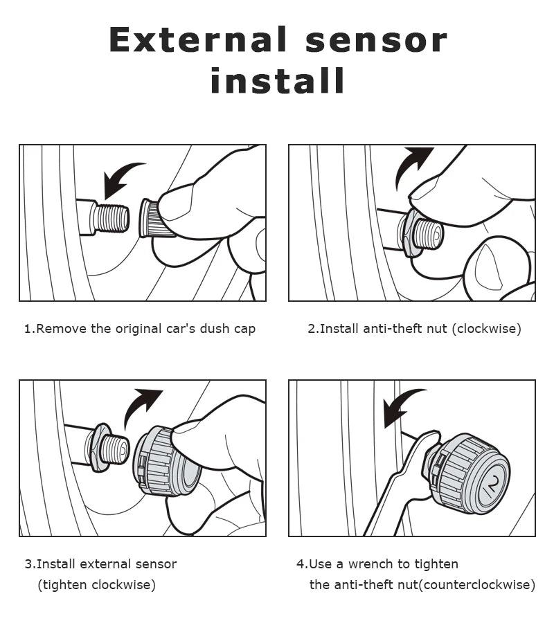 TS620 433.92MHz 6 Wheel Tpms Suitable for Truck Trailer Tire Pressure Monitoring Wireless Data Transmission Tire Gauges
