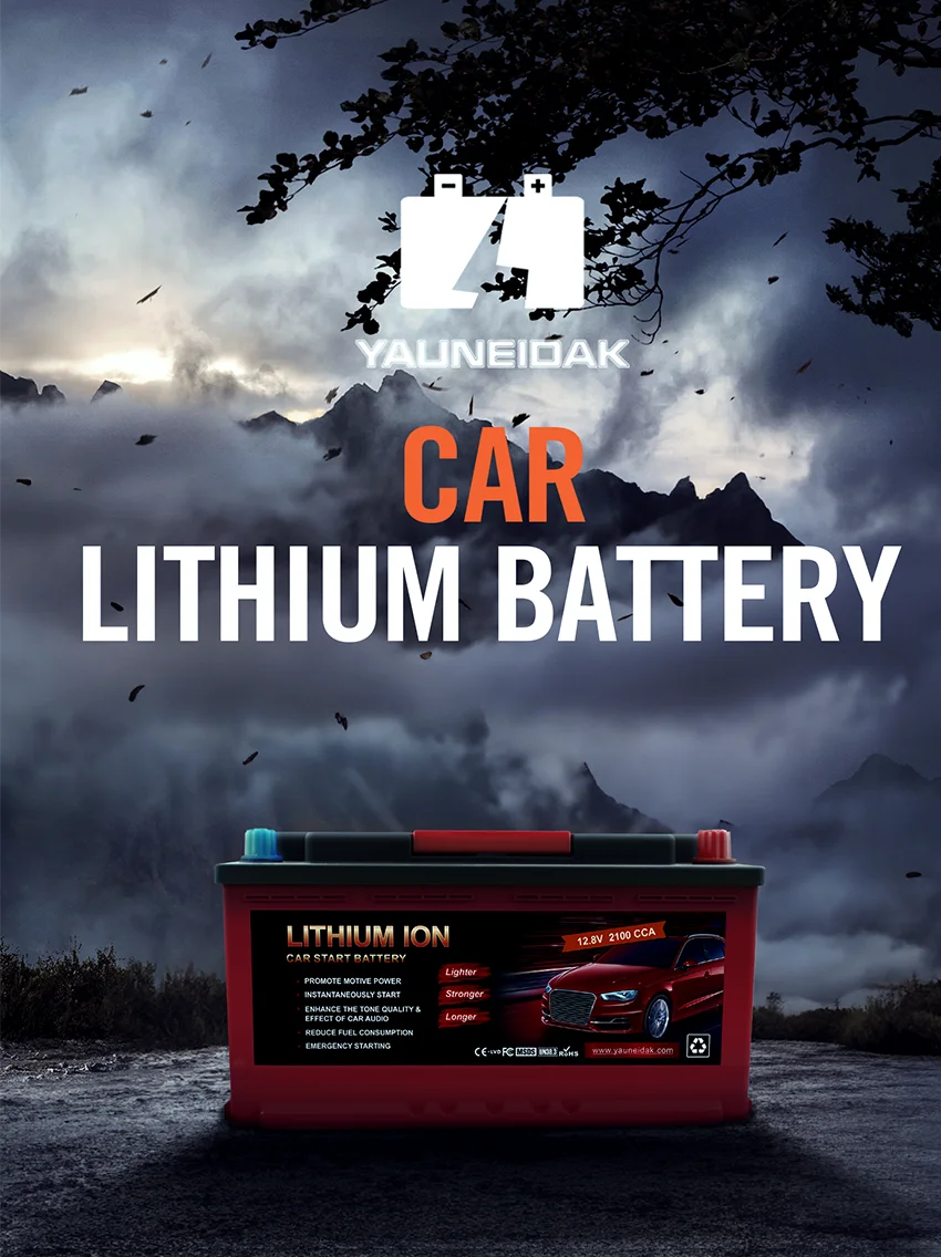 Yauneidak 80D26R 12.8V 40Ah Lithium Battery 1500 CCA Rechargeable LiFePO4 3000 Cycles -20C-60C Operating Temp for Lead-acid