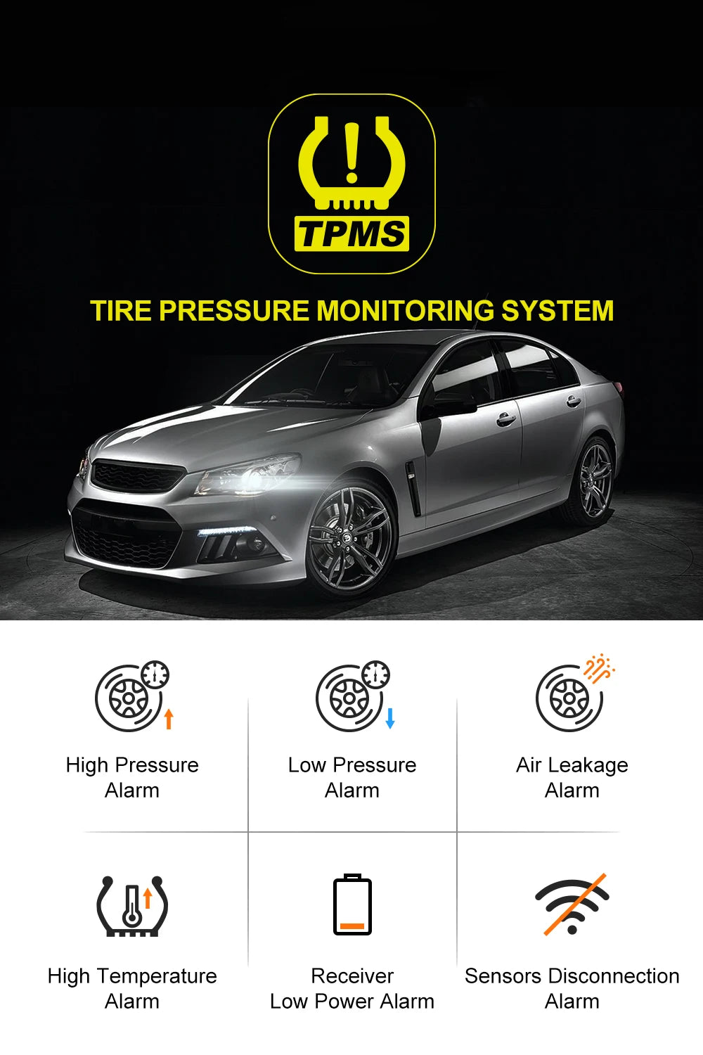 Tire Pressure Monitoring System Wireless Tire Pressure Detector Car Tire Pressure Tpms Built-in External Detector