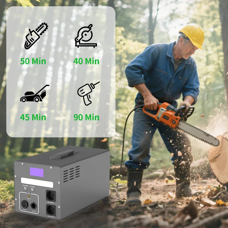 Portable 1Kw 1.3Kwh 2KW Lifepo4 Solar Power Station MPPT Controller Flashlight for Outdoor Camping Picnics Works Car Battery