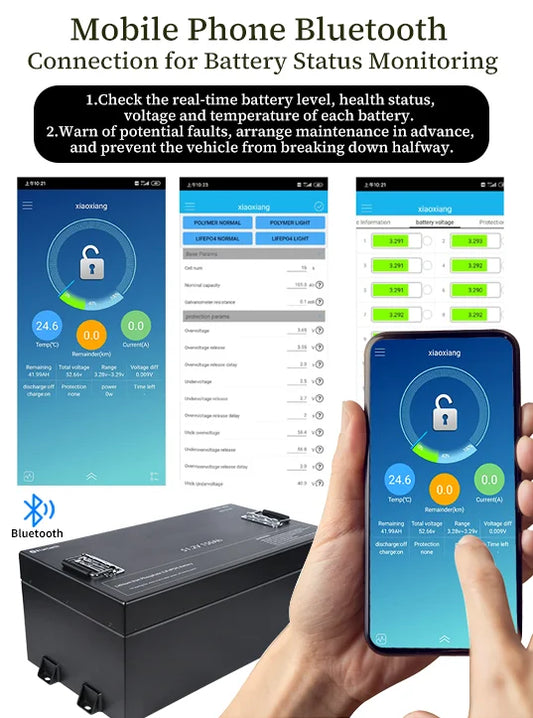 51.2V 65Ah 76.8V 105Ah 150Ah Solid State LiFePO4 Golf Cart Batteries 6000 Cycles IP65 Protection High Energy Efficiency
